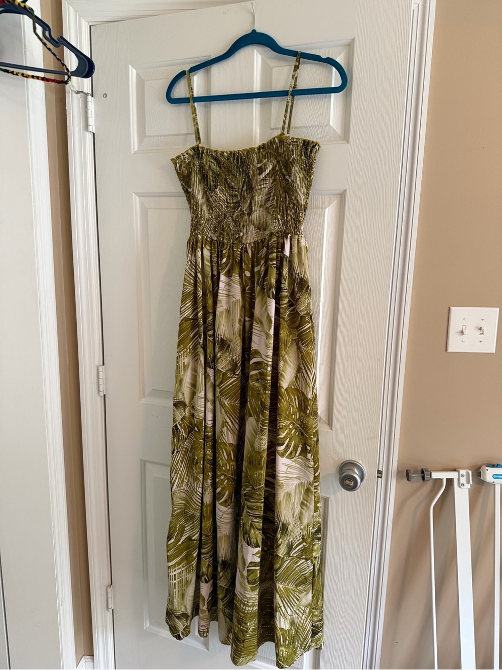 SHEIN Tropical Smocked Maxi Dress